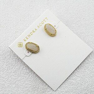 Kendra Scott White Quartz Point Stud Earrings